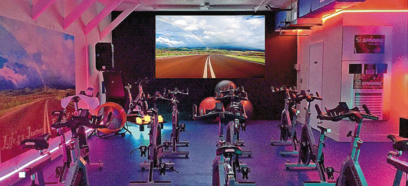 Virtual spin class online at home